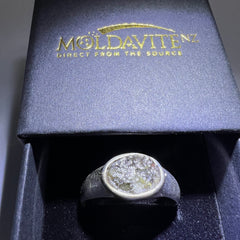 Moldavite Silver Ring (Size 11 - W)