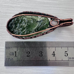3.45g Moldavite Copper Pendant with Ethiopian Opal