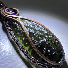 Remarkable Moldavite & Amethyst Pendant