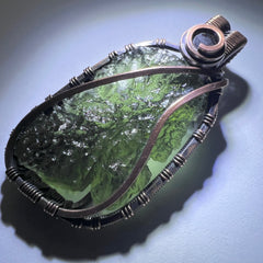 Moldavite & Smokey Quartz Pendant.
