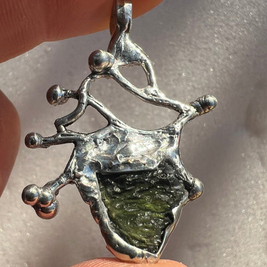 0.6g Moldavite & Silver Pendant