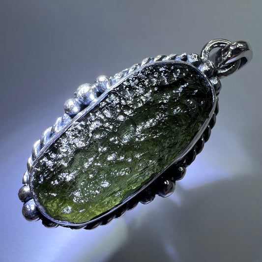 2.49g Moldavite/Silver pendant