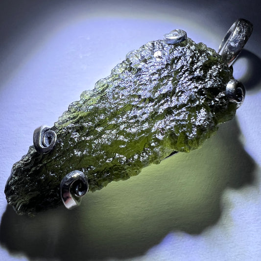 Moldavite drop silver pendant 4.07g
