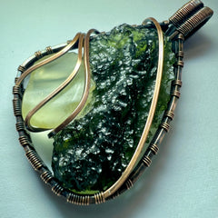 Moldavite & LDG Copper Pendant 4.38g