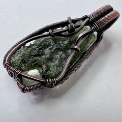 Moldavite & Herkimer Copper pendant 2.38g