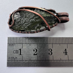 Moldavite & Herkimer Copper pendant 2.38g