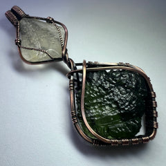 Moldavite & LDG Copper Pendant 3.01g
