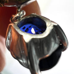 Exquisite Moldavite & Ceylon Sapphire Silver Necklace