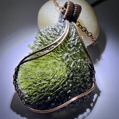 Statement Piece - 17.4g Moldavite/Copper pendant.