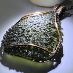 Statement Piece - 17.4g Moldavite/Copper pendant.