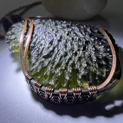 Statement Piece - 17.4g Moldavite/Copper pendant.