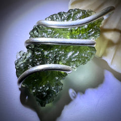 4.89g Maly Chlum Moldavite Pendant in Sterling Silver