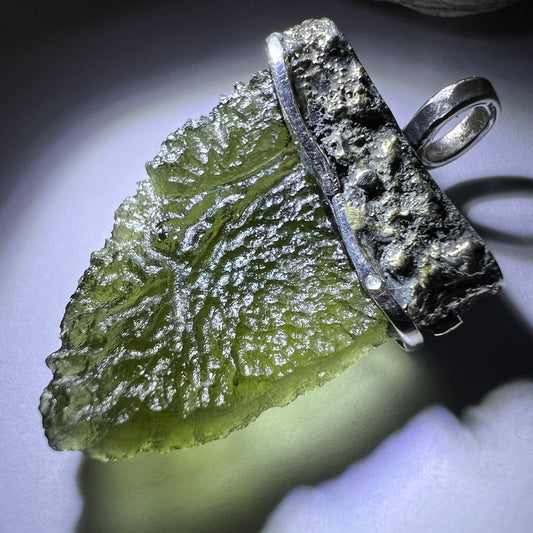 3.22g Moldavite Sterling Silver Pendant
