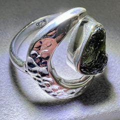 Lunar Heart Silver Ring - Open Size 7 (O)