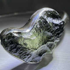 Silver Moldavite Bracelet, 1.4g Chlum Moldavite.