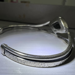 Elegant Moldavite Silver Bracelet