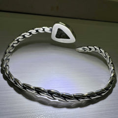 Silver Moldavite Bracelet, 1.25g Chlum Moldavite.