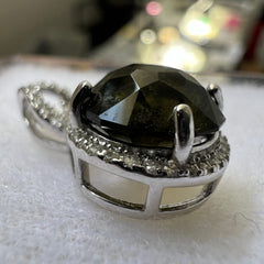 Faceted Moldavite pendant with Zircon 3.28ct