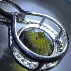 Faceted Moldavite pendant with Zircon 3.28ct