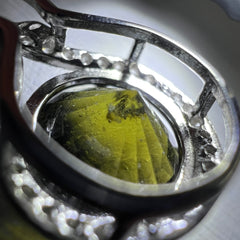 Faceted Moldavite pendant with Zircon 3.28ct