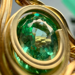 Angel Chime & Sapphire in Gold — Dual Moldavite Masterpiece