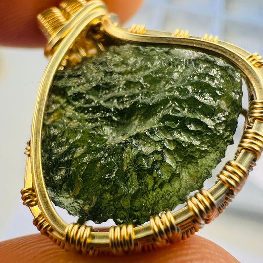 2.2g Chlum Moldavite Pendant– 14k Gold Filled