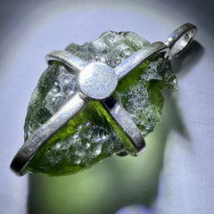 Moldavite Pendant — Sterling Silver
