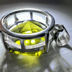 Exquisite Faceted Moldavite Pendant - Hexagon Cut