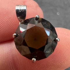 5.16ct Brilliant Cut Moldavite Pendant in Sterling Silver