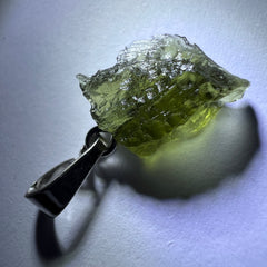 0.65g Moldavite Rhodium-Plated Silver Pendant