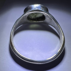 Faceted Moldavite Sterling Silver Ring – Size T (9.5)