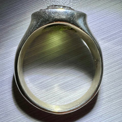 Moldavite Silver Ring (Size 7.5 - P)