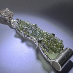 Moldavite & Herkimer Silver pendant