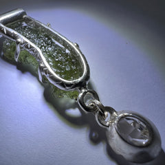 Moldavite & Herkimer Silver pendant