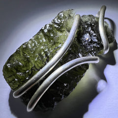 8.1g Moldavite Angel Chime Silver Pendant