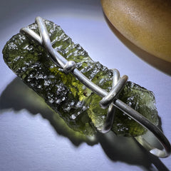 8.1g Moldavite Angel Chime Silver Pendant