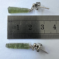 0.96g Moldavite Stainless Steel Stud Earrings