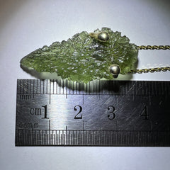 3.3g Moldavite Pendant in Solid 14K Gold