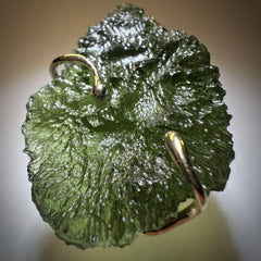 8.3g Moldavite Pendant in Solid 14K Gold