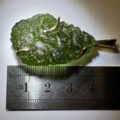 8.3g Moldavite Pendant in Solid 14K Gold