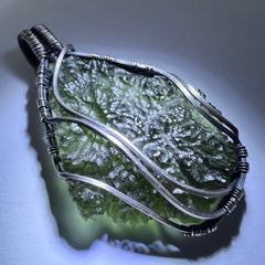 7.68g Moldavite/Silver pendant.