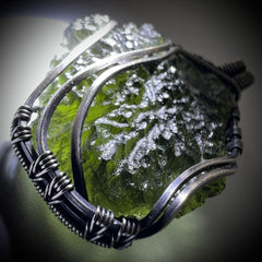 7.68g Moldavite/Silver pendant.