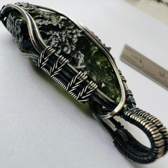 7.68g Moldavite/Silver pendant.