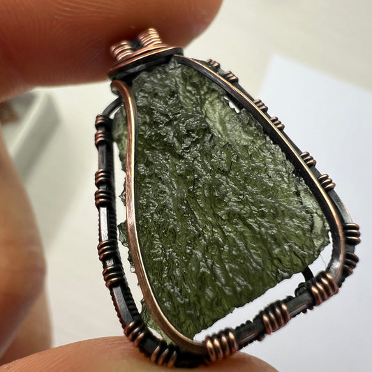 3.3g Moldavite & Copper Pendant