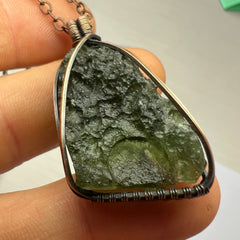 9.1g Moldavite & Copper Pendant