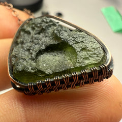 9.1g Moldavite & Copper Pendant