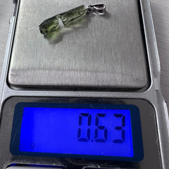 0.63g Moldavite Rhodium-Plated Silver Pendant