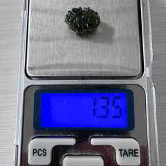 1.35g Maly Chlum Moldavite, Visible Lechatelierite