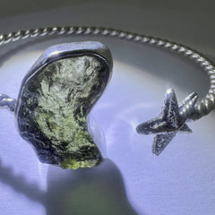Star Moldavite Silver Bracelet