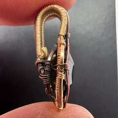 Faceted Moldavite in Gold Wrap - 6.69k Emerald Cut.